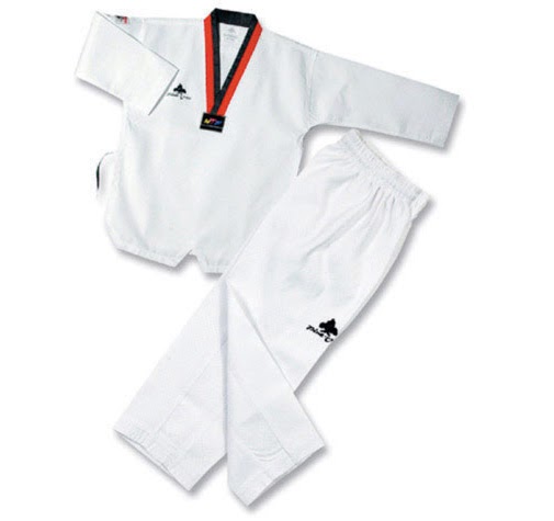 Dobok Gola Vermelha e Preta Infantil